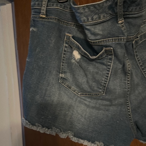 Torrid Blue Distressed Jean Shorts Frayed Hem - Picture 7 of 8